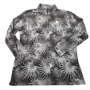 Bad Birdie 1/4 Zip pullover Mens XXL Gray Golf Athletic Casual Palm Leaf